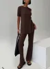 Palomia Ribbed Pants Chocolate sold by Princess Polly