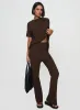 Palomia Ribbed Pants Chocolate sold by Princess Polly