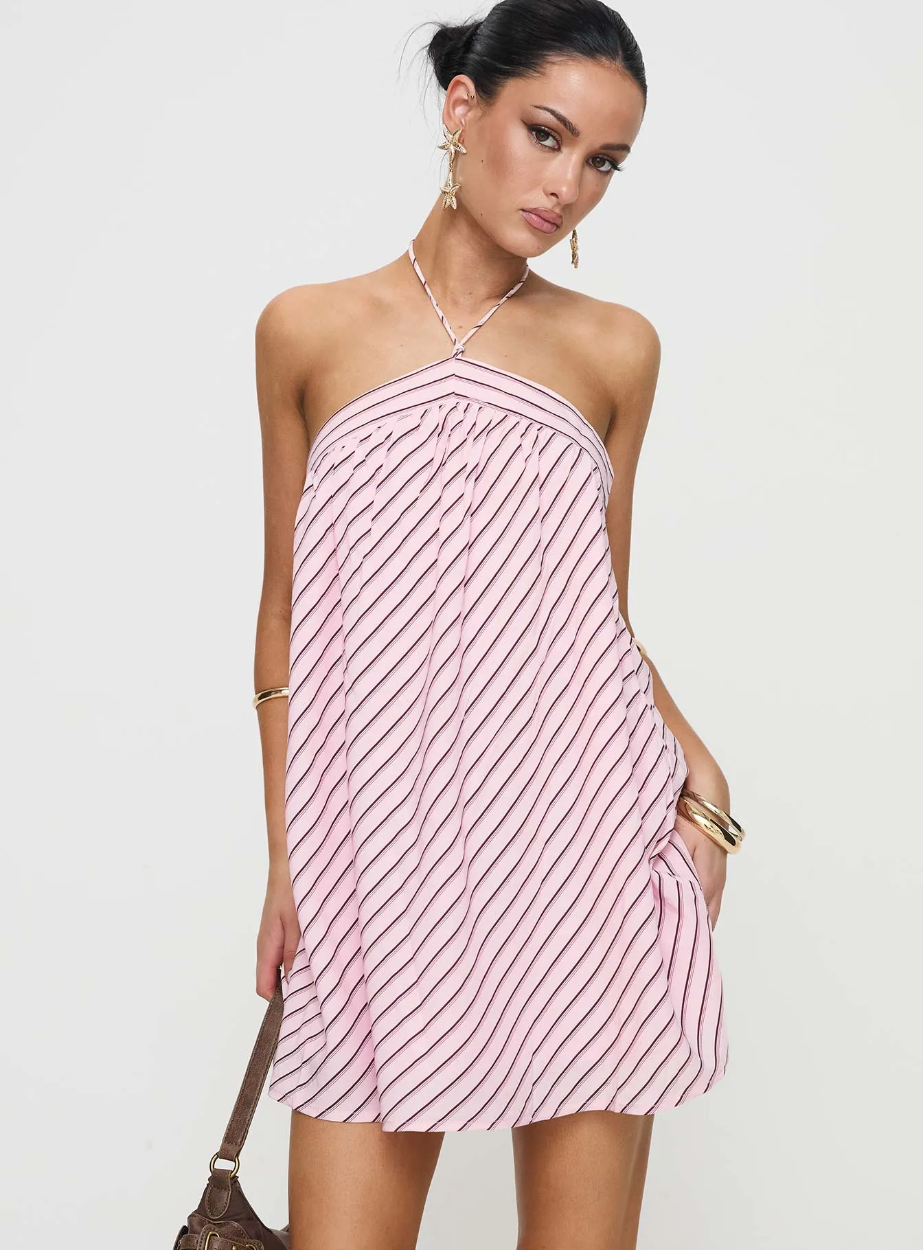 Moonlit Mini Dress Pink Stripe sold by Princess Polly product image thumbnail 2