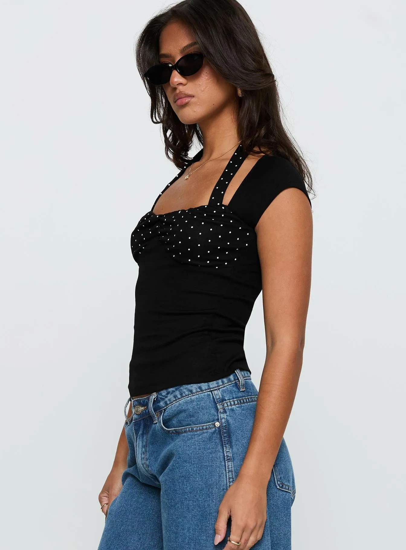 Emberglow Top Black / Polka sold by Princess Polly product image thumbnail 4