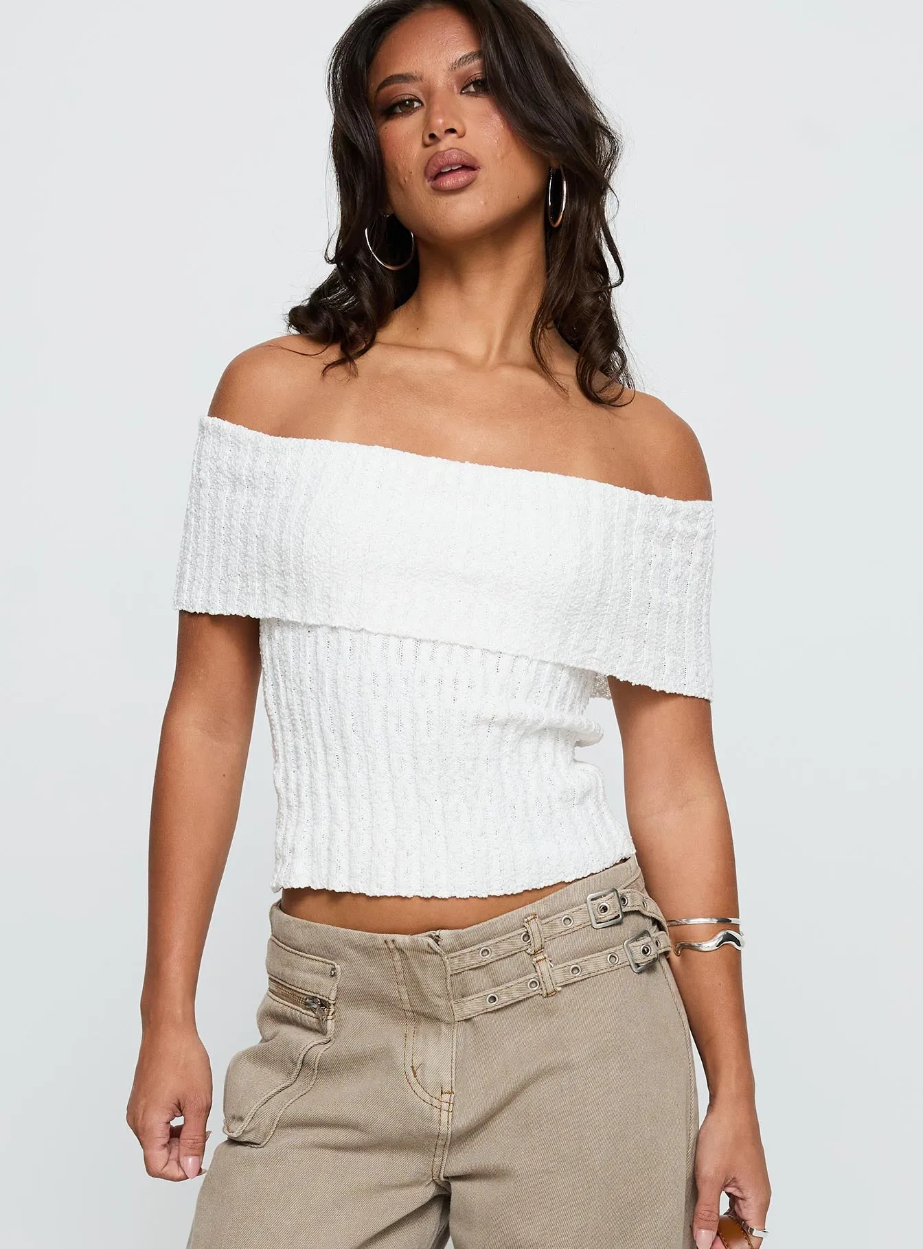 Murmur Off Shoulder Top White sold by Princess Polly product image thumbnail 2