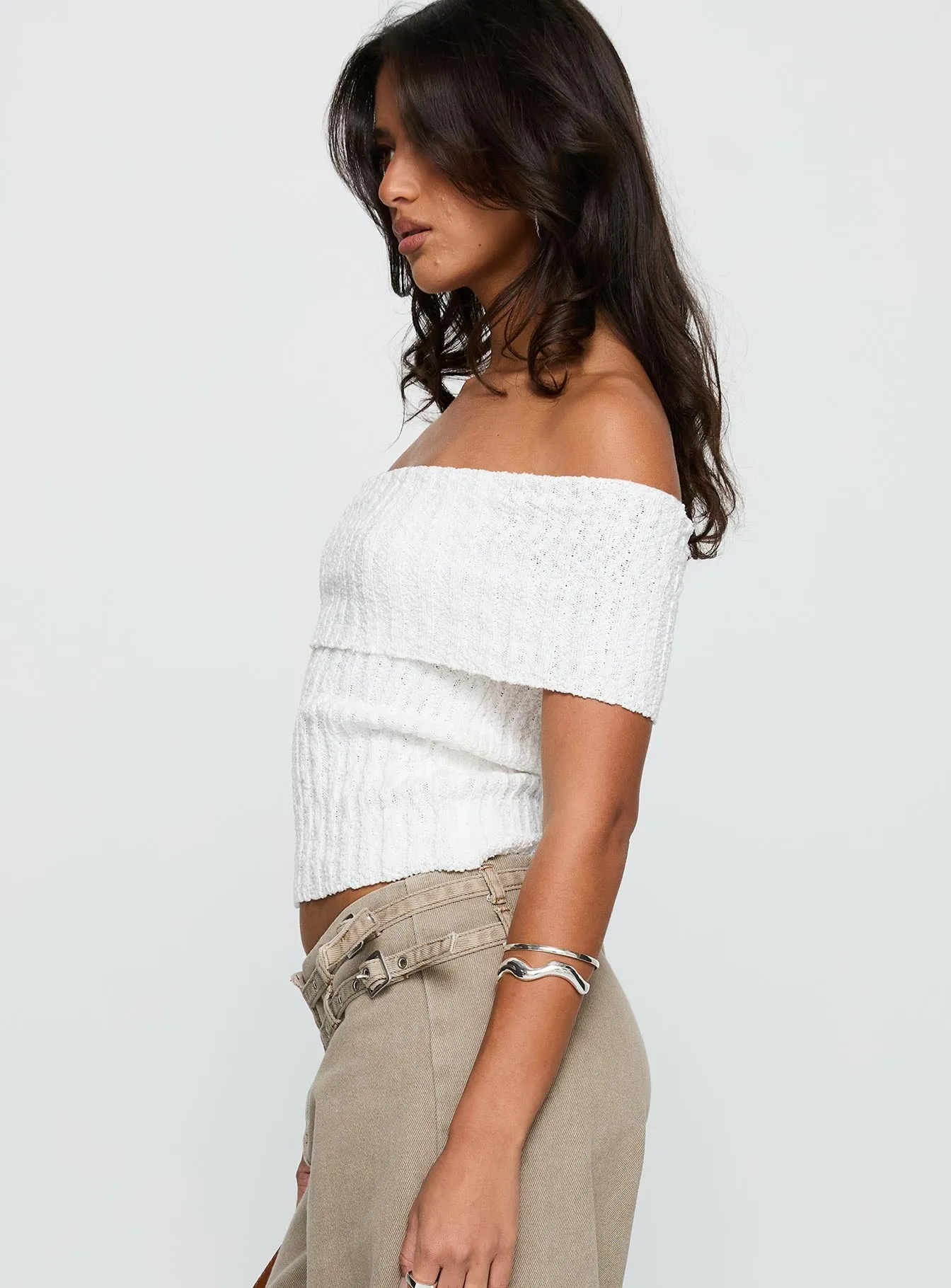 Murmur Off Shoulder Top White sold by Princess Polly product image thumbnail 4