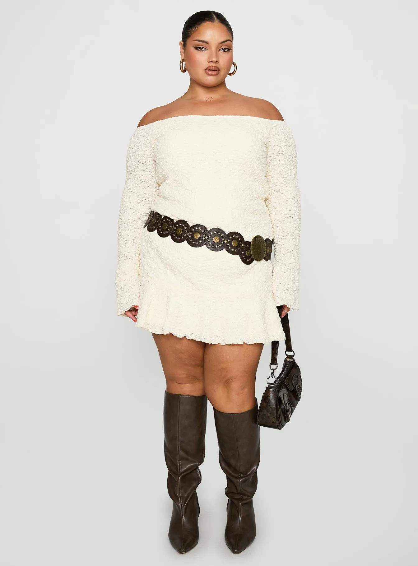 Vancesca Strapless Mini Dress Cream Curve sold by Princess Polly product image thumbnail 3