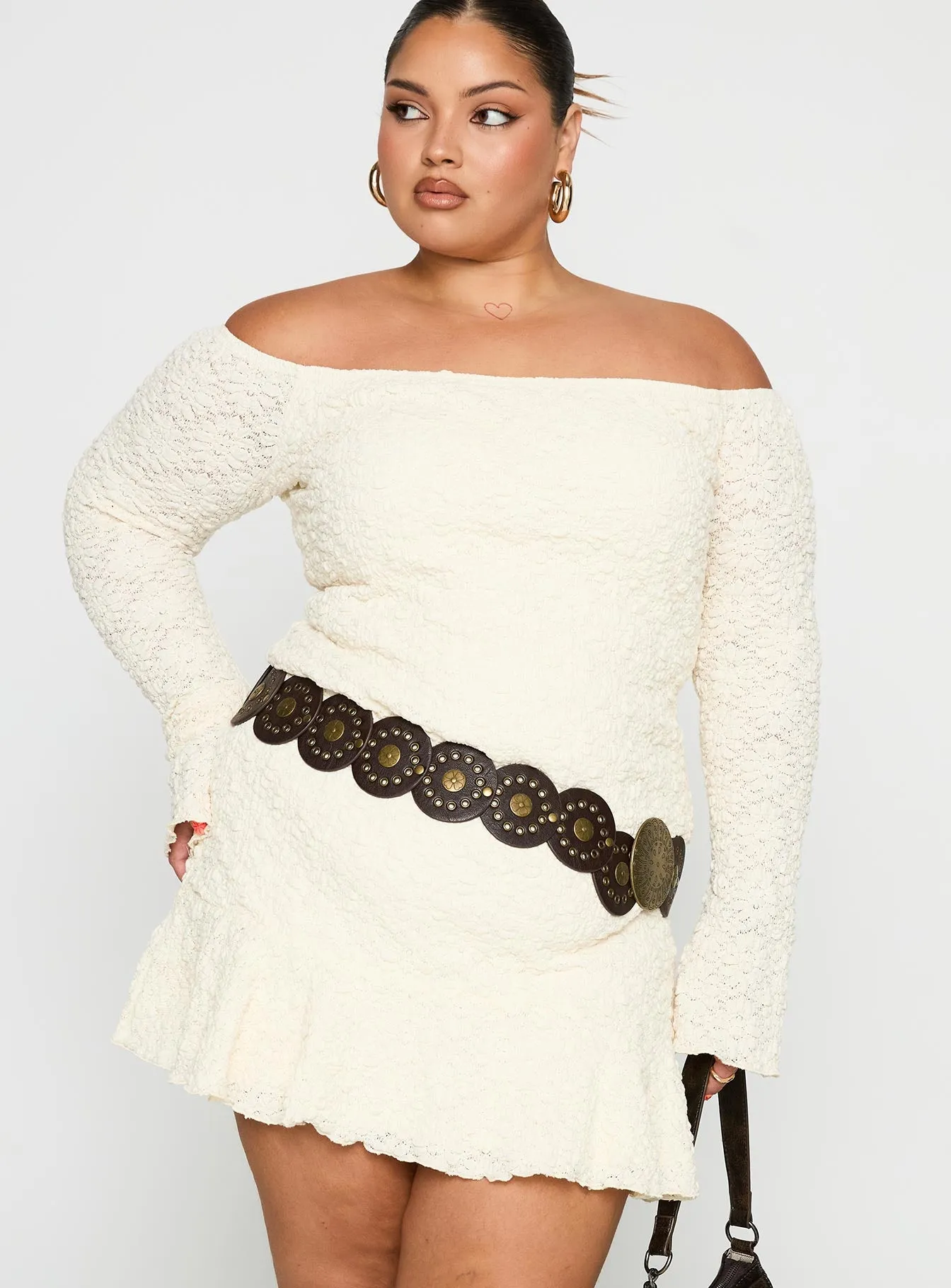 Vancesca Strapless Mini Dress Cream Curve sold by Princess Polly product image thumbnail 2