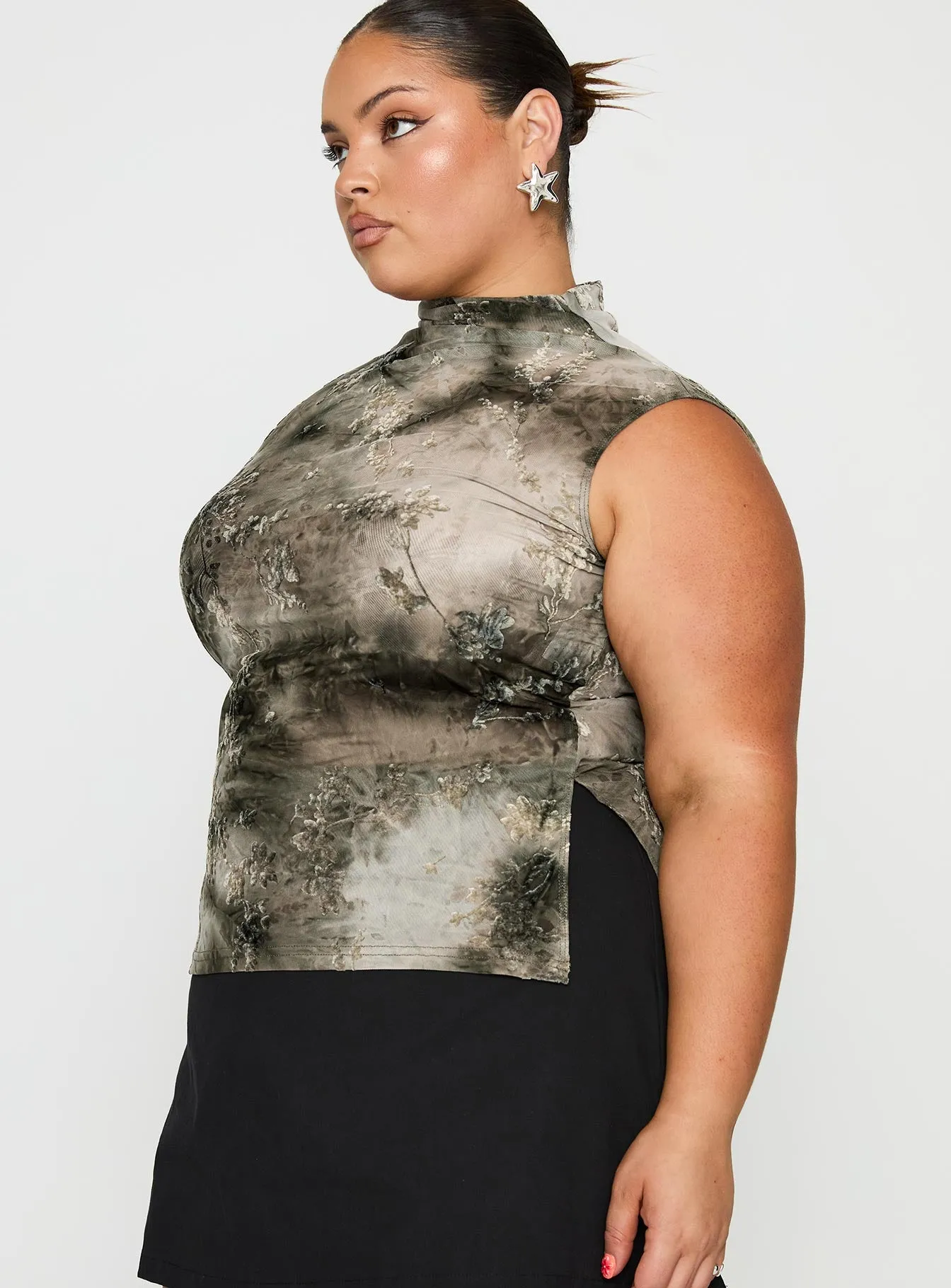 Nights All Alone High Neck Top Multi Curve sold by Princess Polly product image thumbnail 4