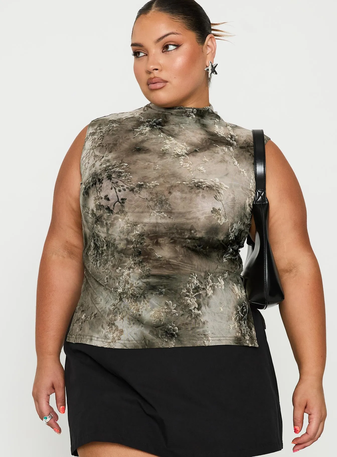 Nights All Alone High Neck Top Multi Curve sold by Princess Polly product image thumbnail 2