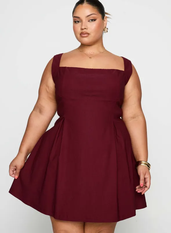 Xanthus Mini Dress Red Curve sold by Princess Polly