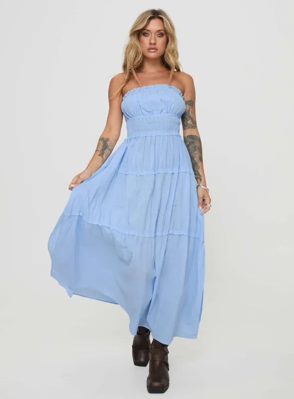 Minogue Maxi Dress Blue sold by Princess Polly
