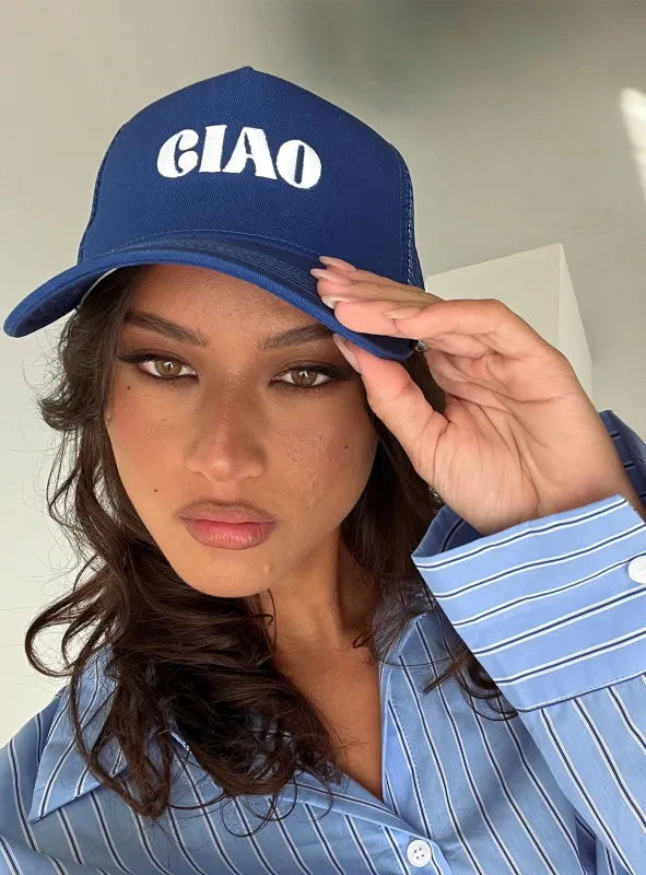 Ciao Trucker Hat Blue / White sold by Princess Polly