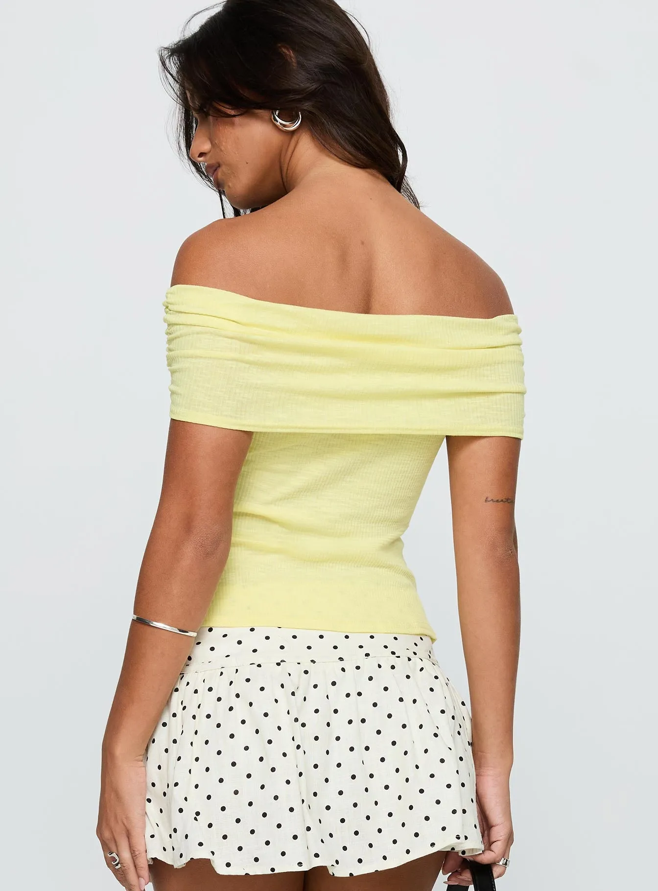 Azusa Off The Shoulder Top Yellow sold by Princess Polly product image thumbnail 4