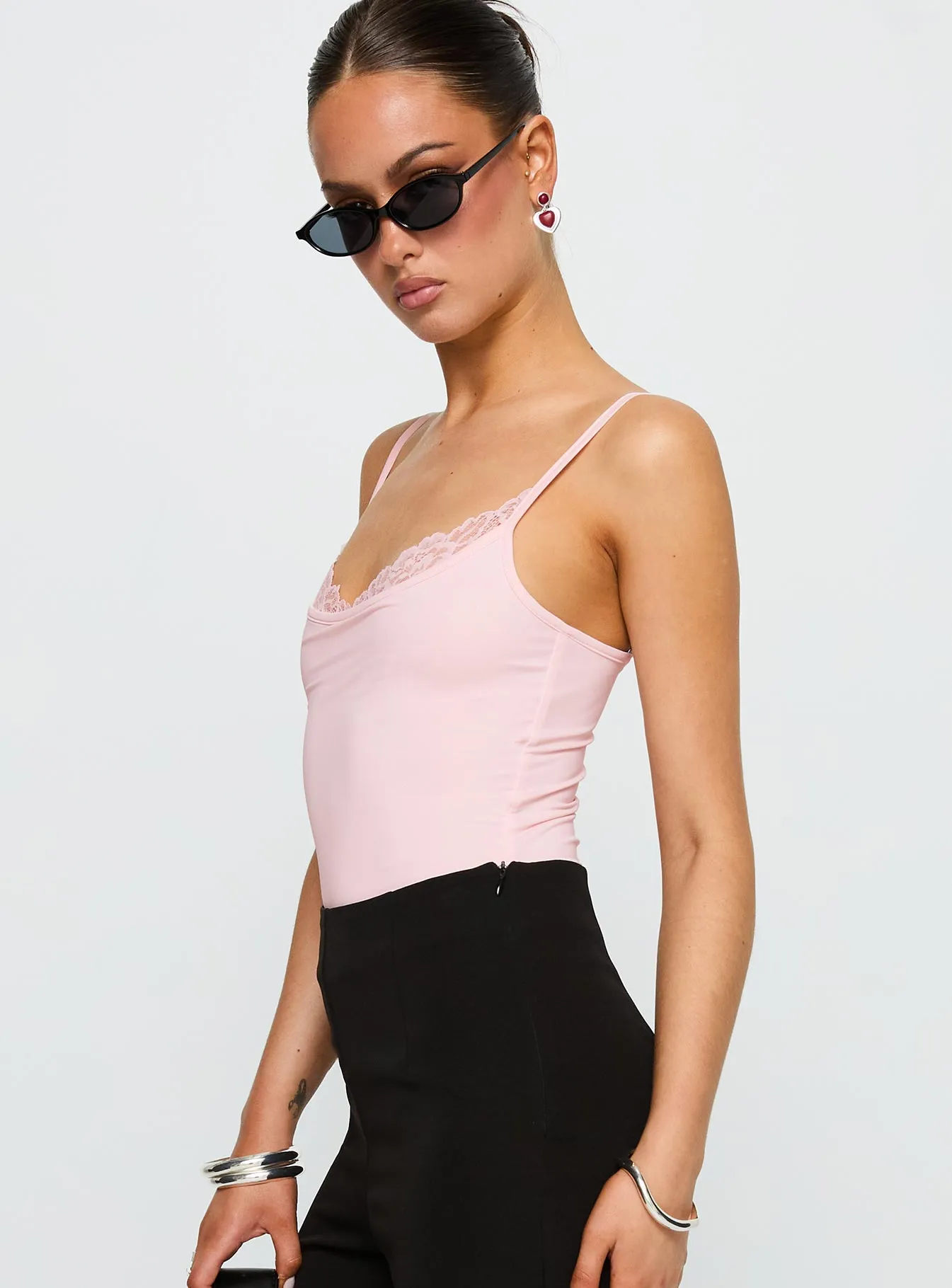 Aetherial Lace Detail Bodysuit Pink sold by Princess Polly product image thumbnail 3