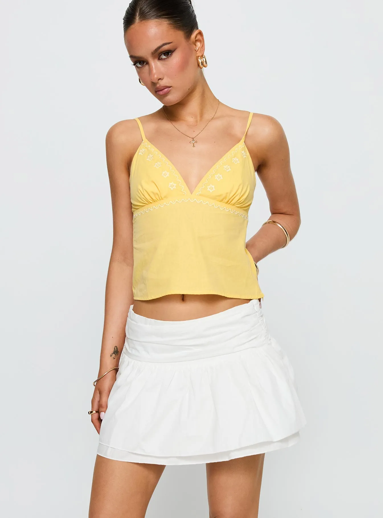 Written In The Stars Mini Skirt White sold by Princess Polly product image thumbnail 2