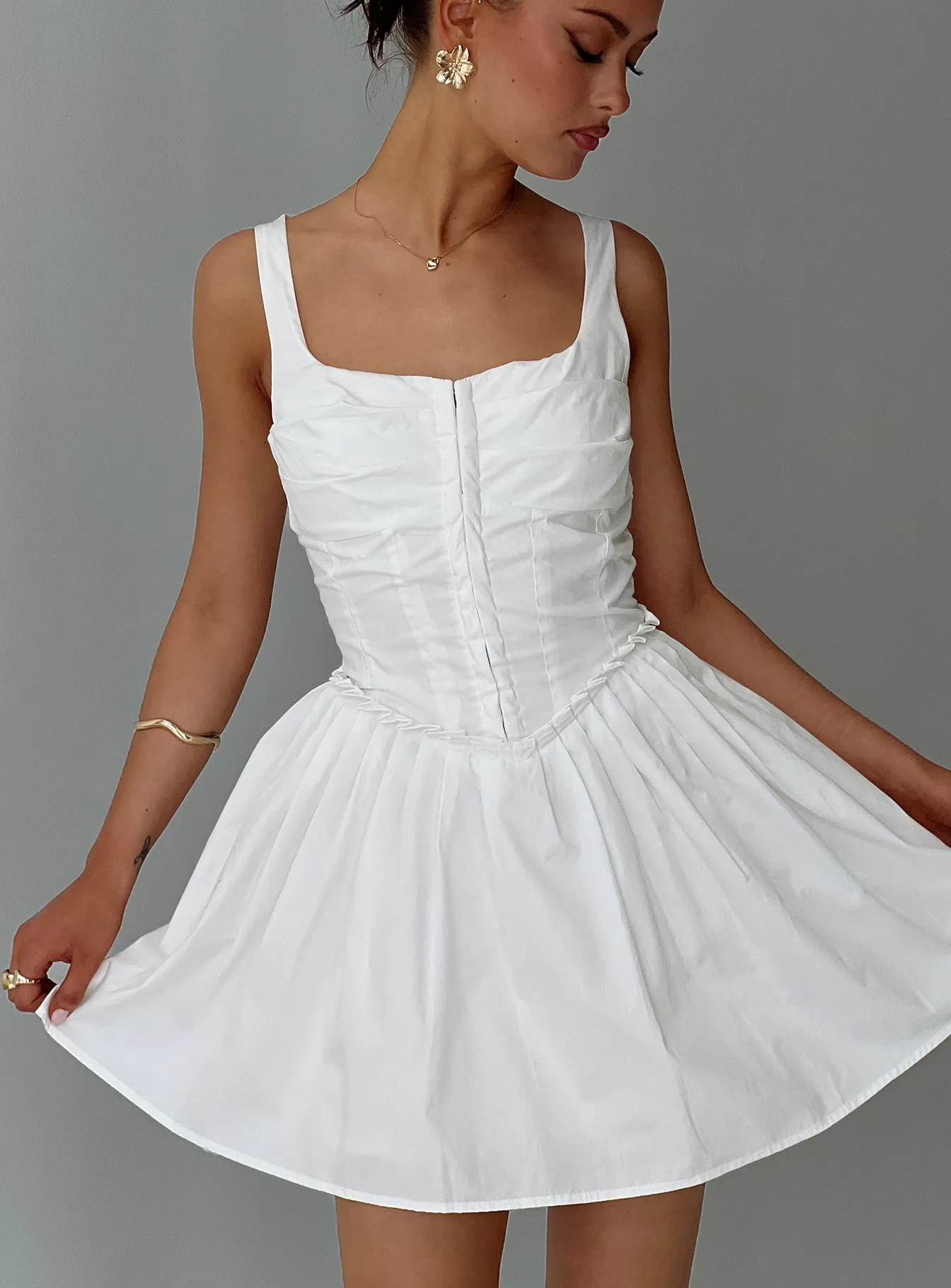 Wild Ideas Mini Dress White sold by Princess Polly