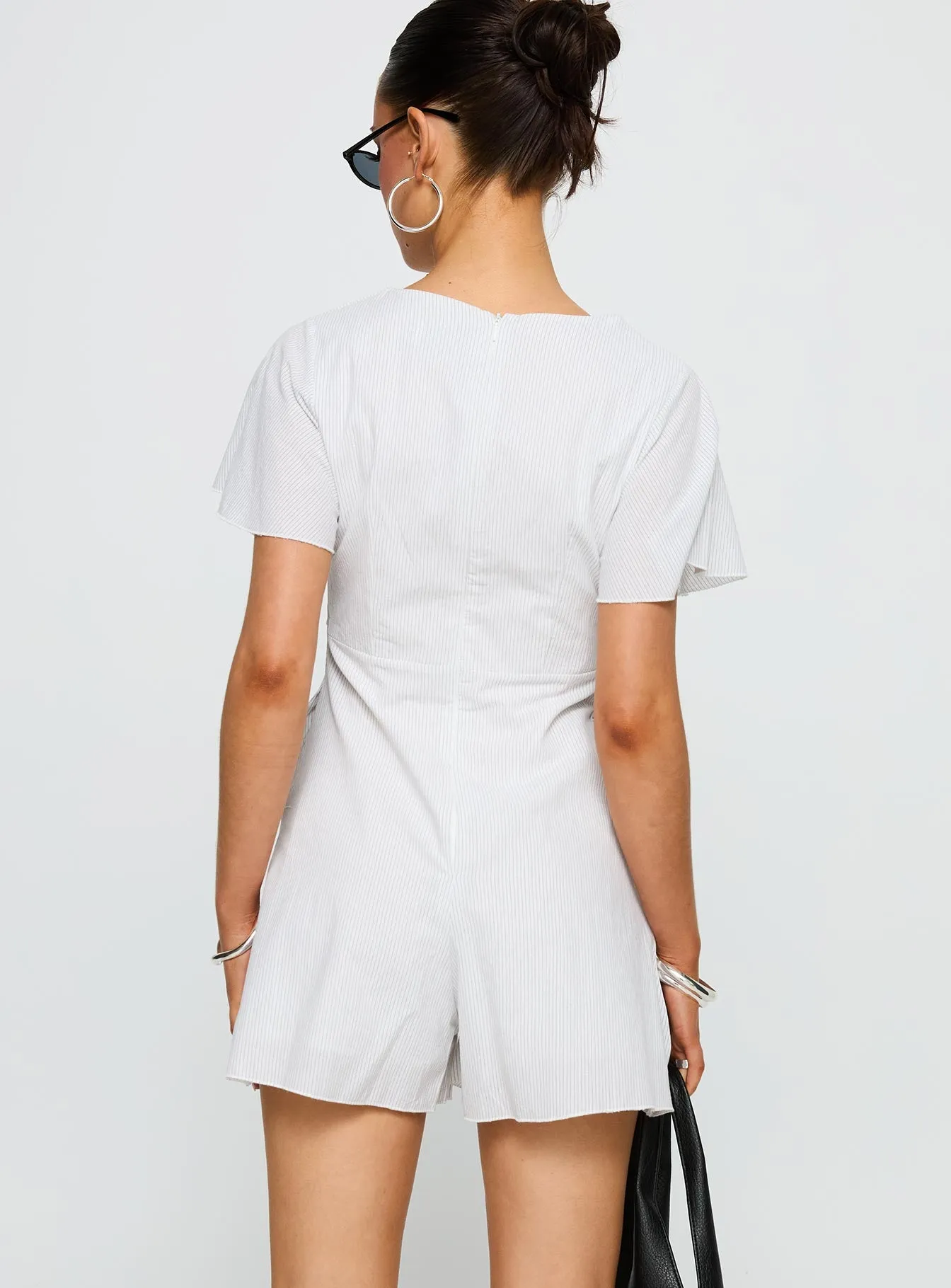 Full Of Strangers Playsuit White Stripe sold by Princess Polly product image thumbnail 5