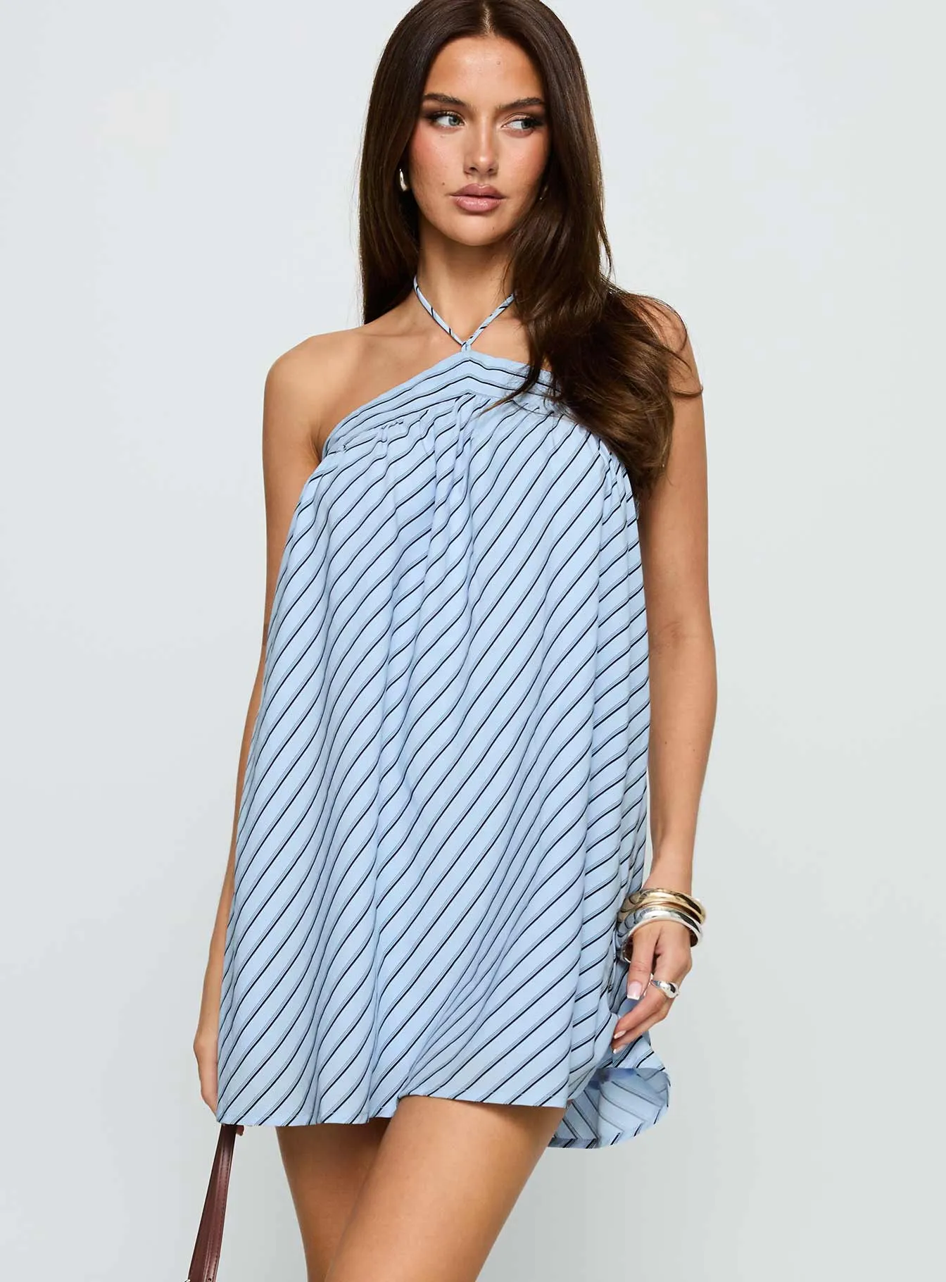 Moonlit Mini Dress Blue Stripe sold by Princess Polly product image thumbnail 2