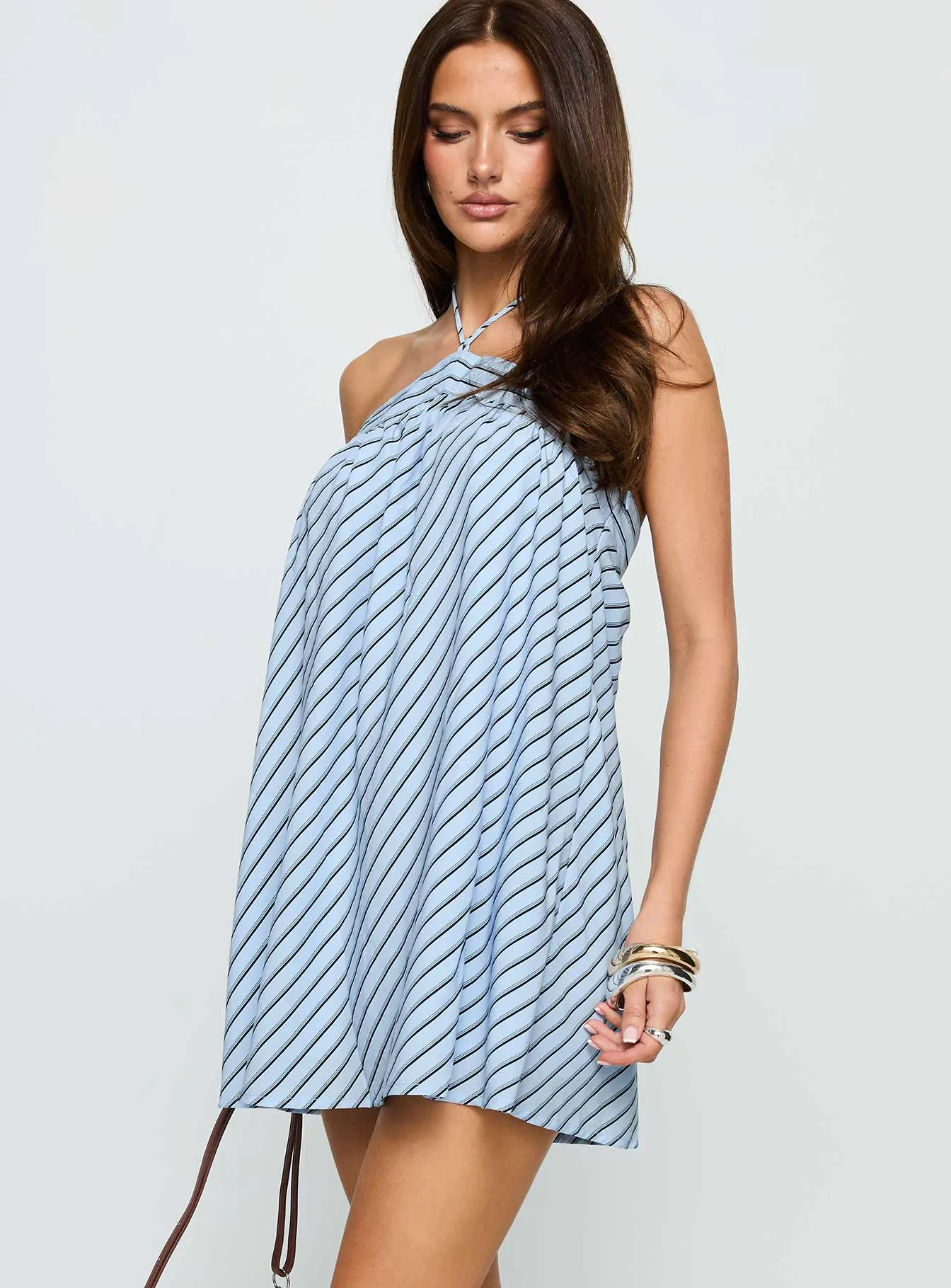 Moonlit Mini Dress Blue Stripe sold by Princess Polly product image thumbnail 4