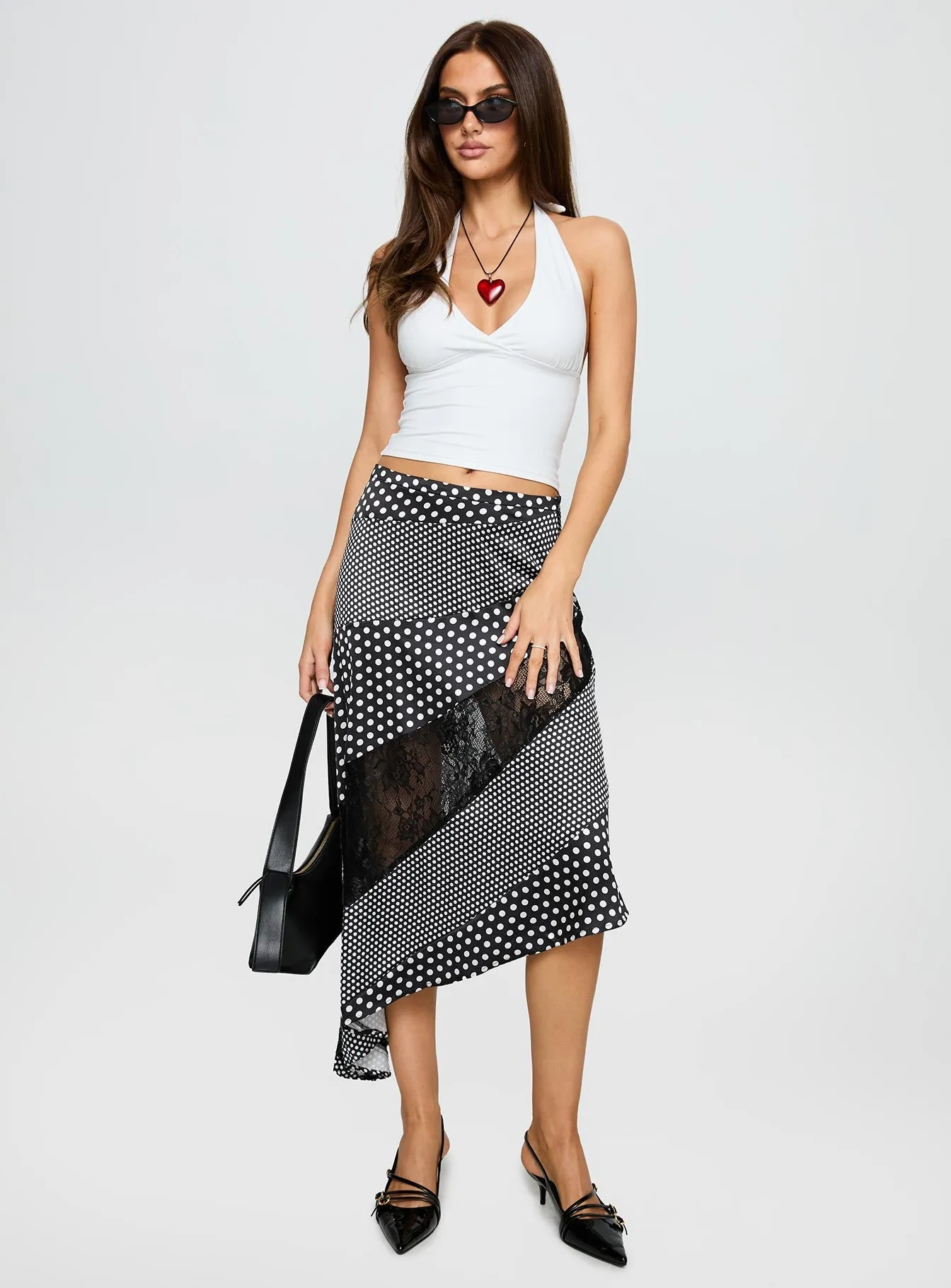 Midnight Memories Asymmetrical Midi Skirt Black Multi sold by Princess Polly product image thumbnail 3