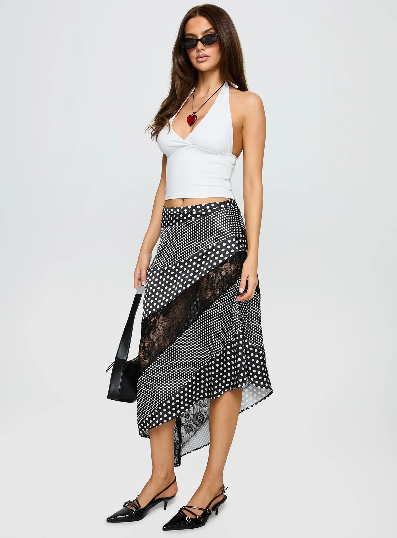 Midnight Memories Asymmetrical Midi Skirt Black Multi sold by Princess Polly product image thumbnail 4