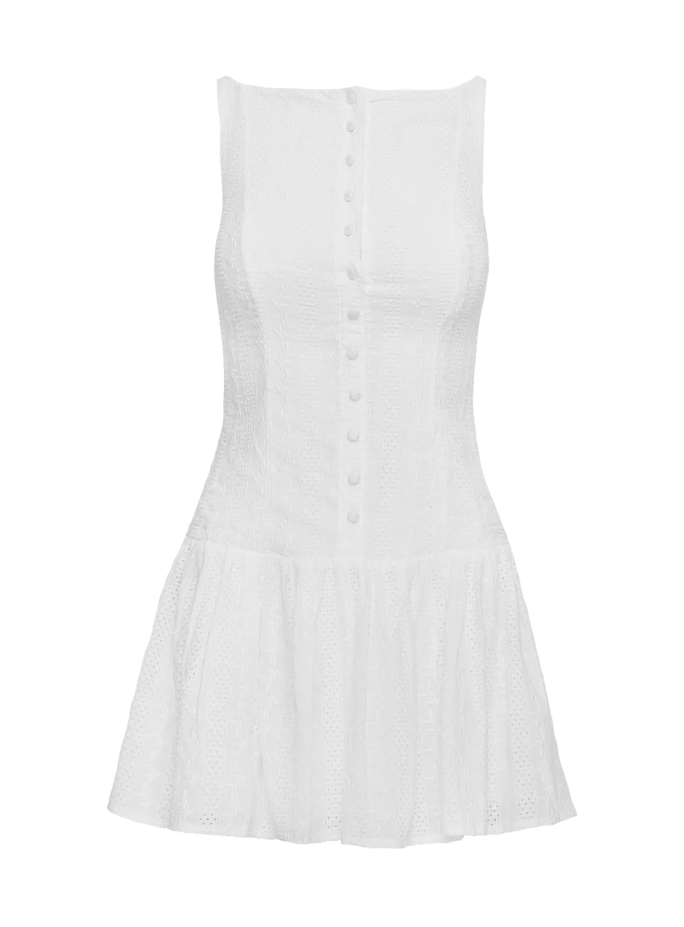 Sweeter Places Embroidered Mini Dress White Petite sold by Princess Polly product image thumbnail 5