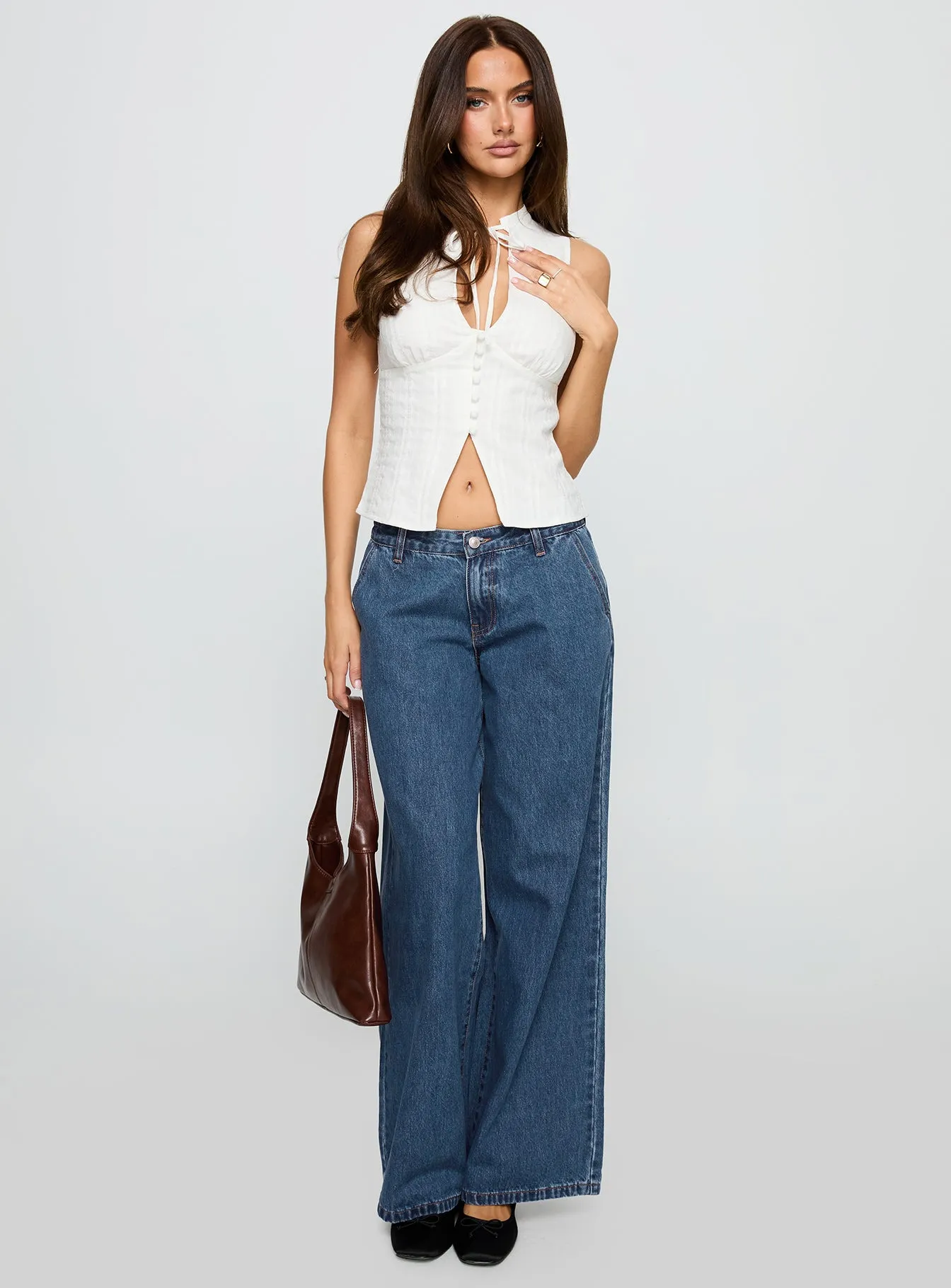 Hyde Low Rise Wide Leg Jeans Mid Blue sold by Princess Polly product image thumbnail 2