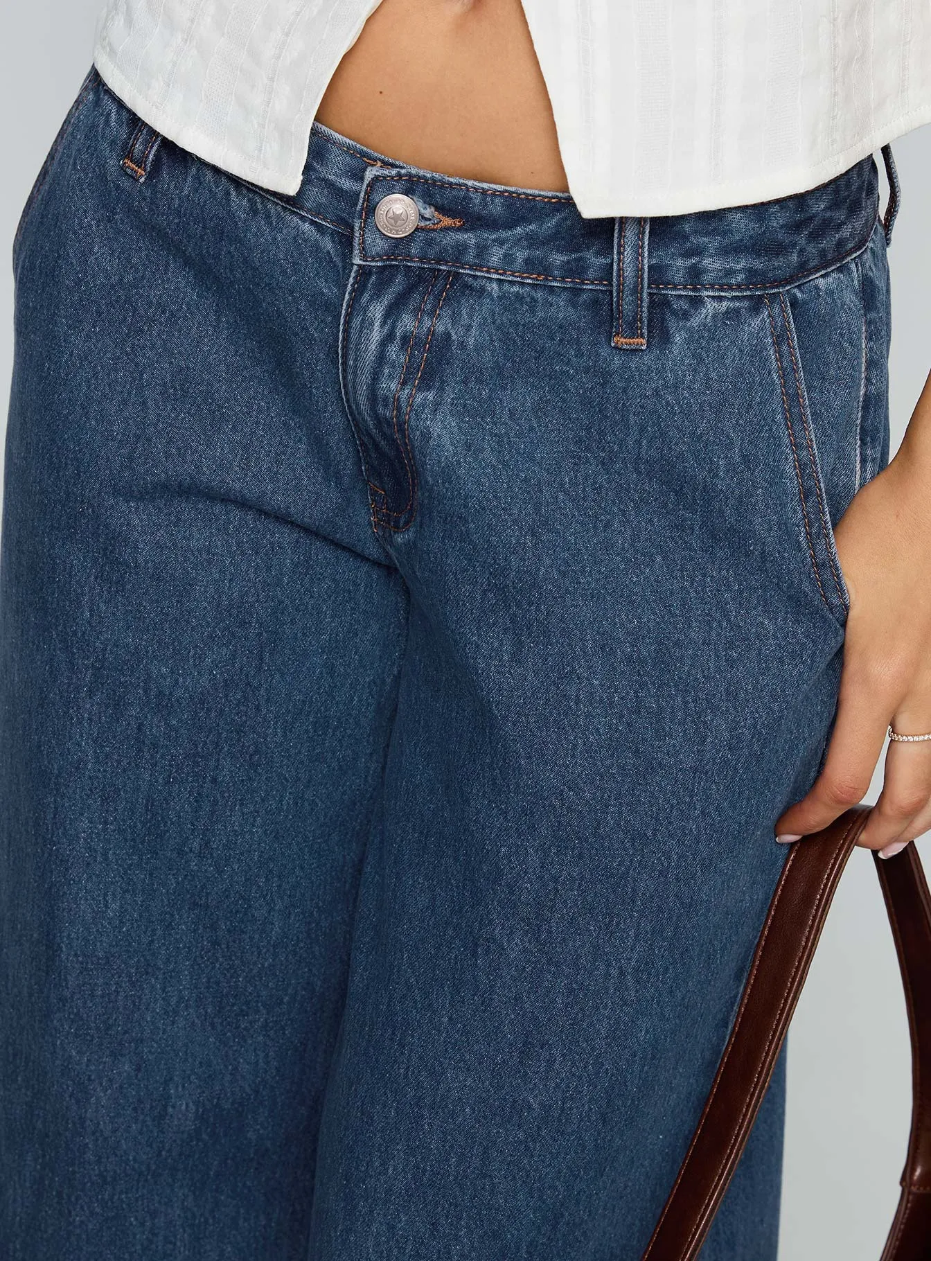 Hyde Low Rise Wide Leg Jeans Mid Blue sold by Princess Polly product image thumbnail 5