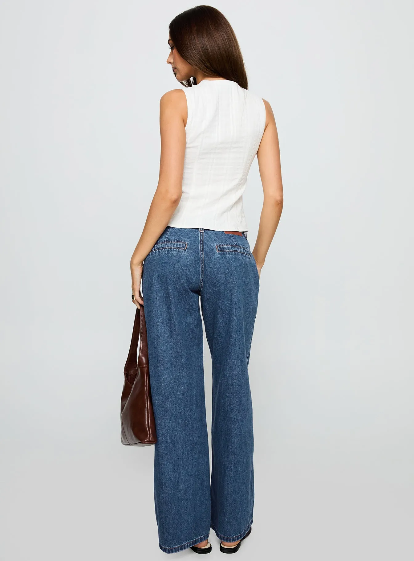 Hyde Low Rise Wide Leg Jeans Mid Blue sold by Princess Polly product image thumbnail 4