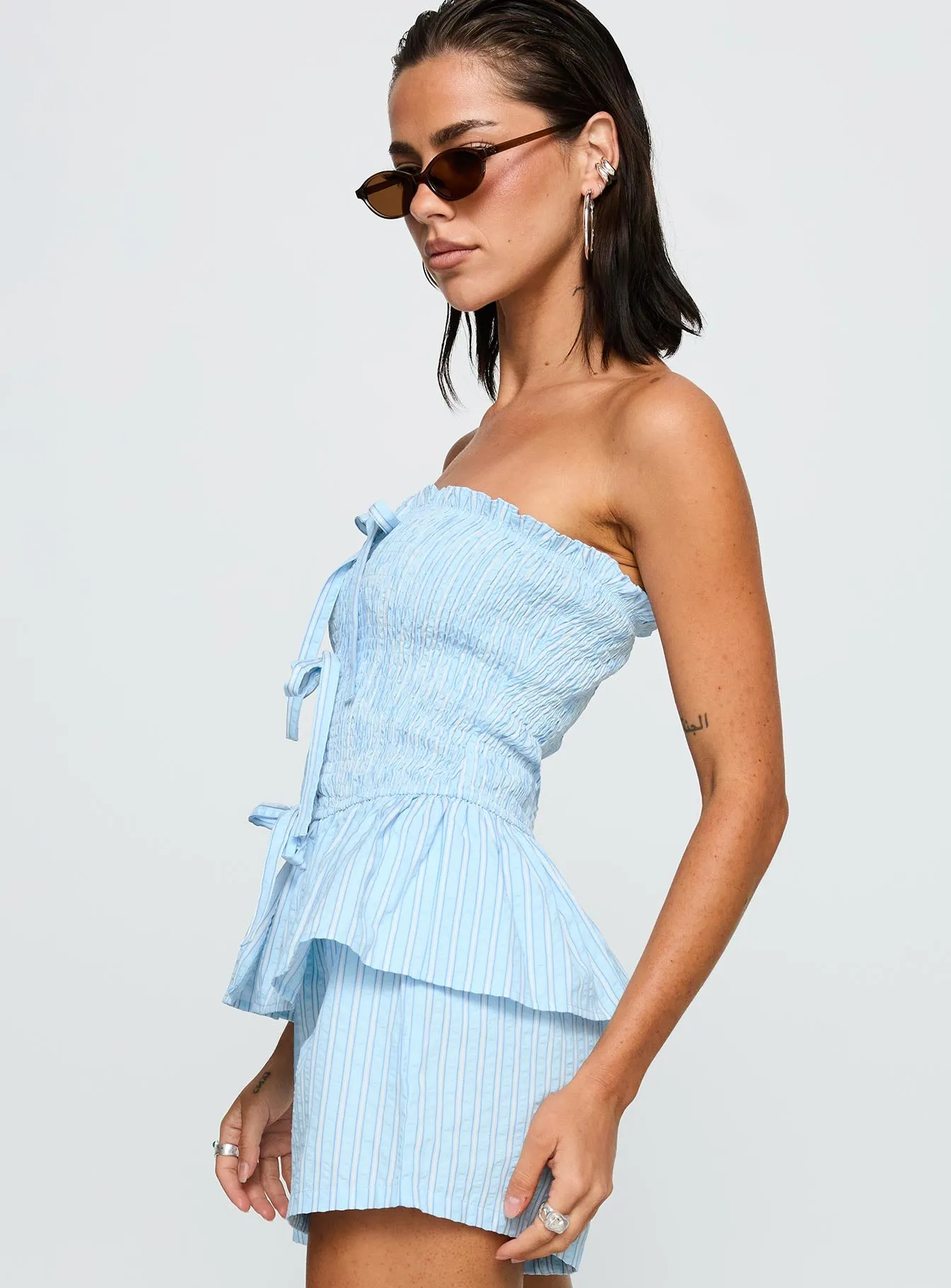 Saskea Strapless Top Blue sold by Princess Polly product image thumbnail 4