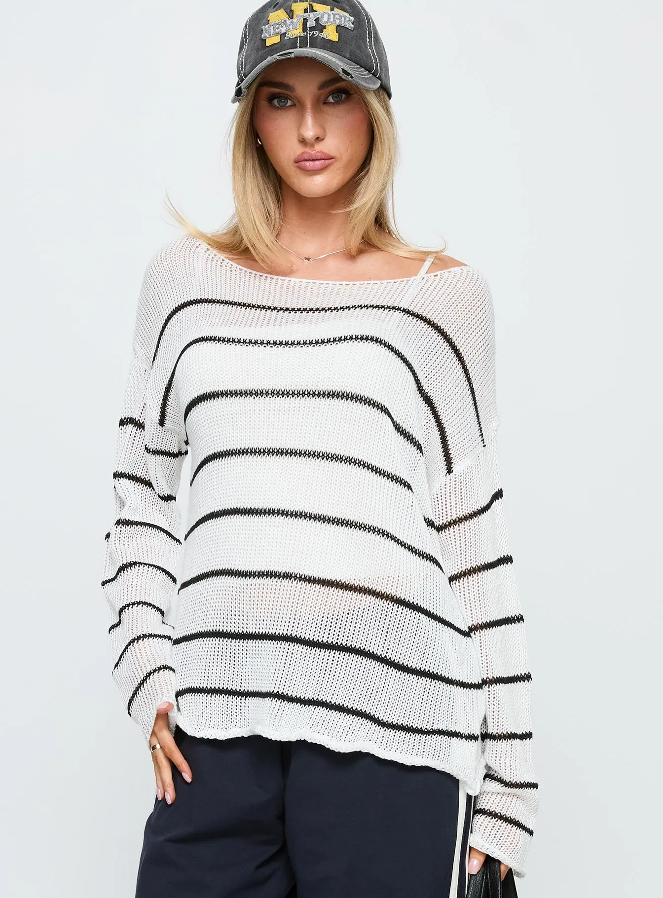 Alperton Knit Sweater Cream Stripe sold by Princess Polly product image thumbnail 2