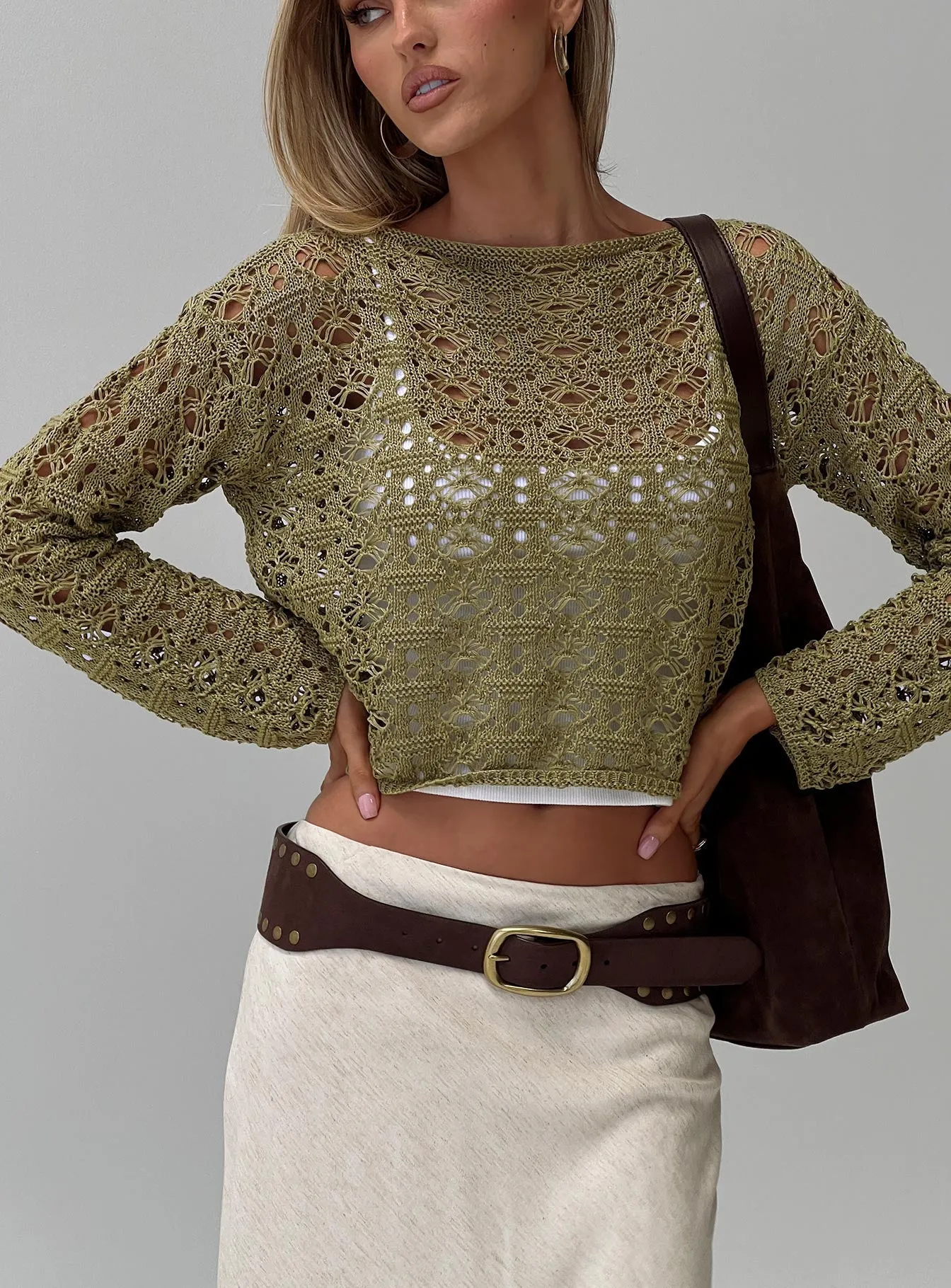 Birdena Sweater Green sold by Princess Polly