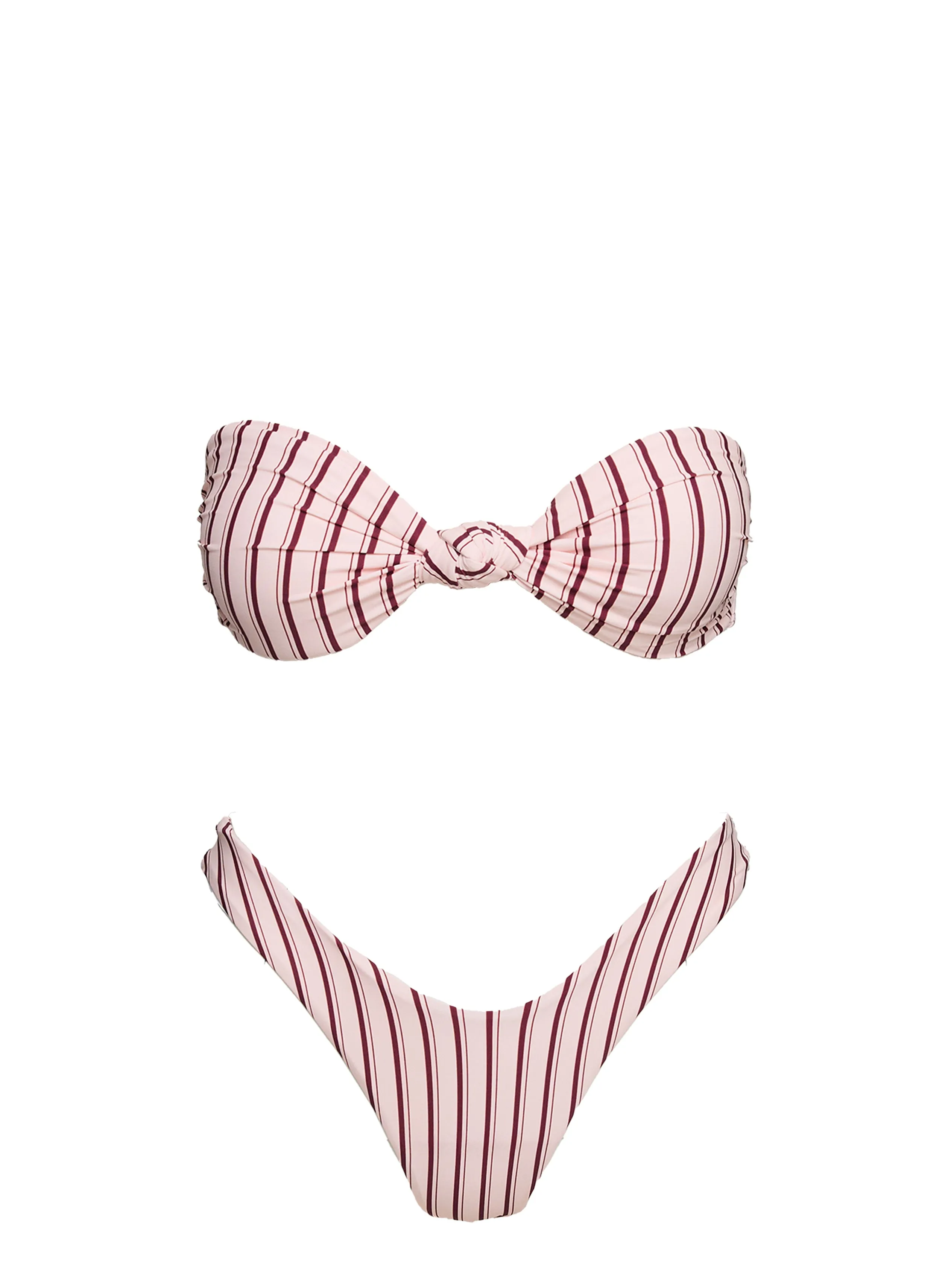 Nevaeh High Cut Bikini Bottoms Pale Pink Stripe sold by Princess Polly product image thumbnail 5