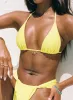 A Good Time Triangle Bikini Top Yellow sold by Princess Polly