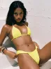 A Good Time Triangle Bikini Bottoms Yellow sold by Princess Polly