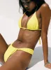 A Good Time Triangle Bikini Bottoms Yellow sold by Princess Polly