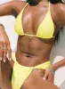 A Good Time Triangle Bikini Bottoms Yellow sold by Princess Polly