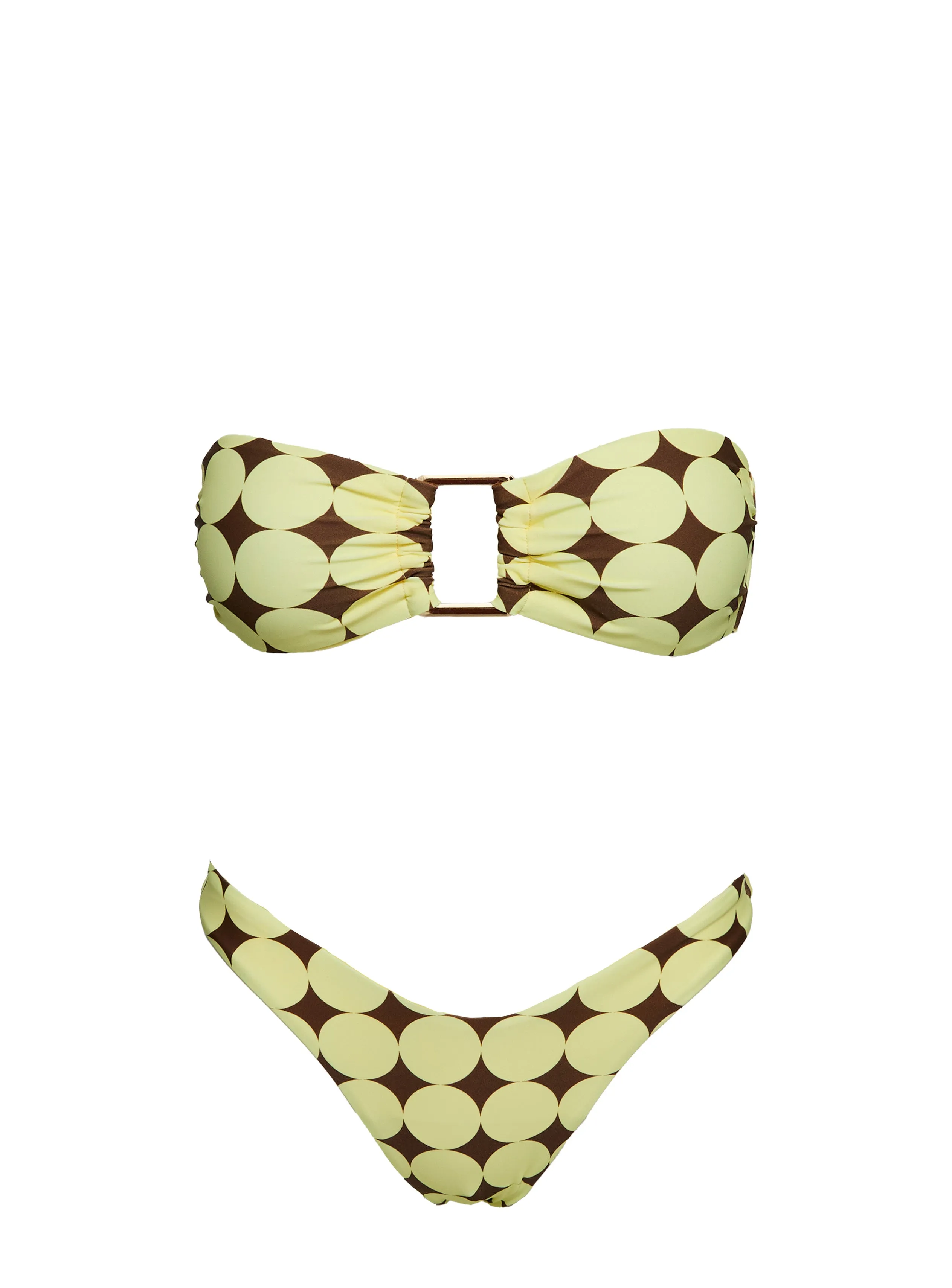 Calbira Strapless Bikini Top Yellow Geo sold by Princess Polly product image thumbnail 5