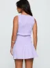 Home Grown Shirred Mini Dress Lilac Stripe sold by Princess Polly