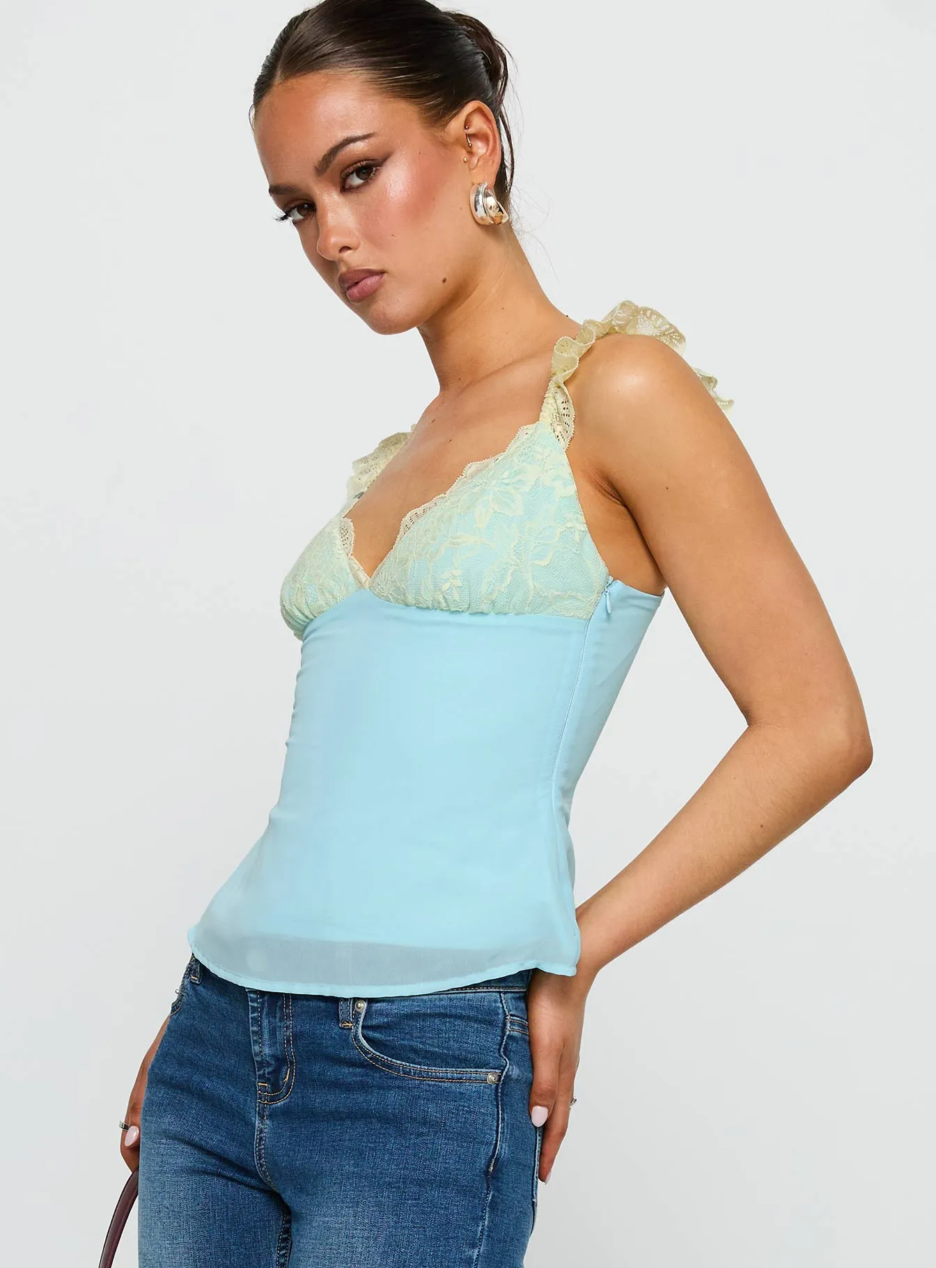 Delvonte Top Blue / Yellow sold by Princess Polly product image thumbnail 3
