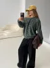 Zaylah Contrast Cuff Jumper Green sold by Princess Polly