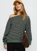Zaylah Contrast Cuff Jumper Green sold by Princess Polly