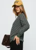 Zaylah Contrast Cuff Jumper Green sold by Princess Polly