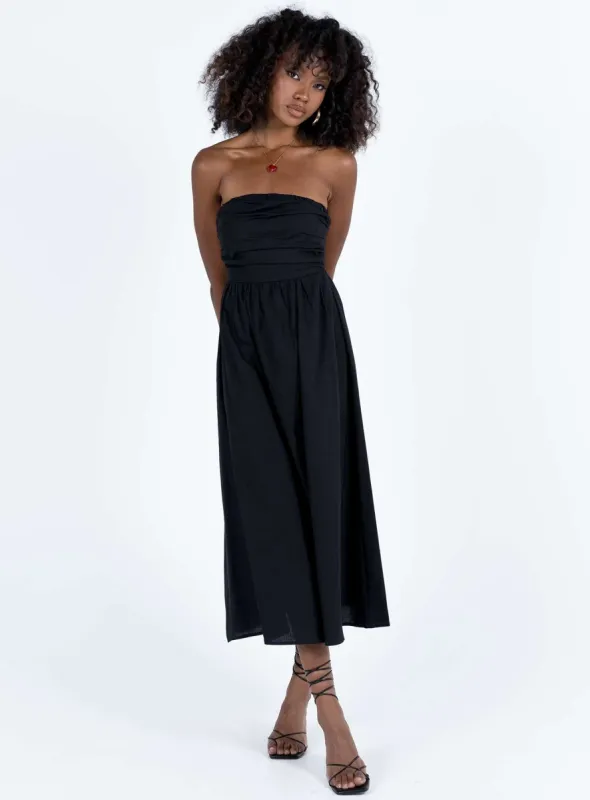 Barina Maxi Dress Black made by Princess Polly