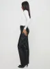 Benner Low Waist Wide Leg Faux Leather Pants Black sold by Princess Polly