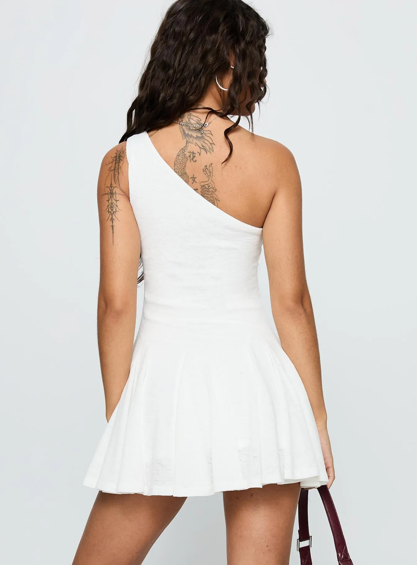 Writing Vows One Shoulder Mini Dress White sold by Princess Polly product image thumbnail 5