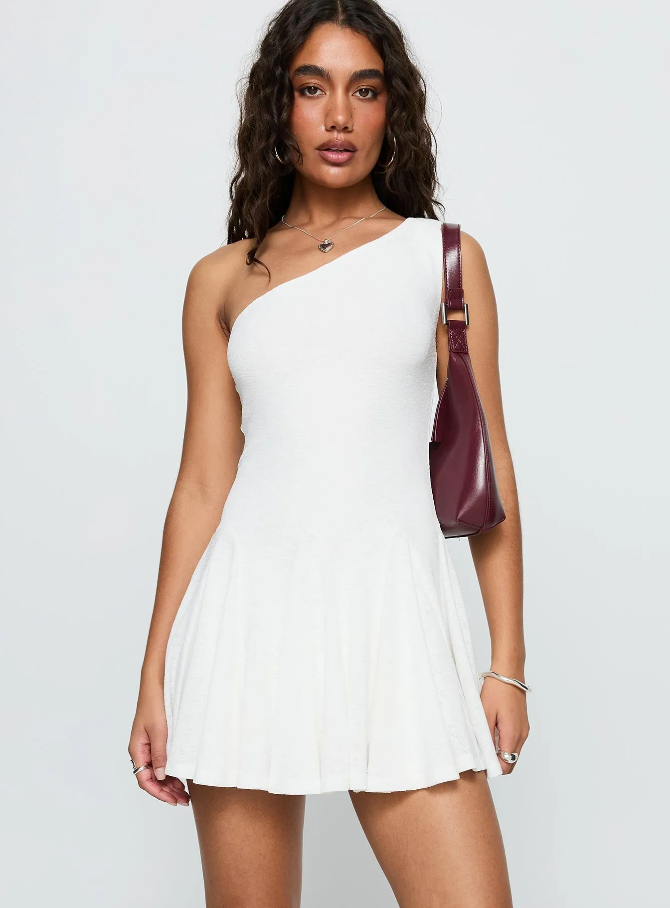 Writing Vows One Shoulder Mini Dress White sold by Princess Polly product image thumbnail 2