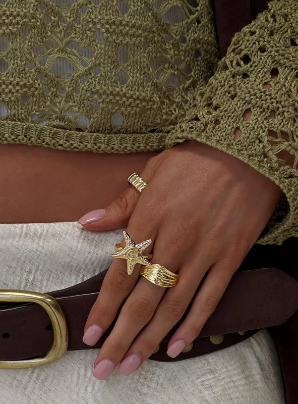 How To Love Ring Pack Gold sold by Princess Polly