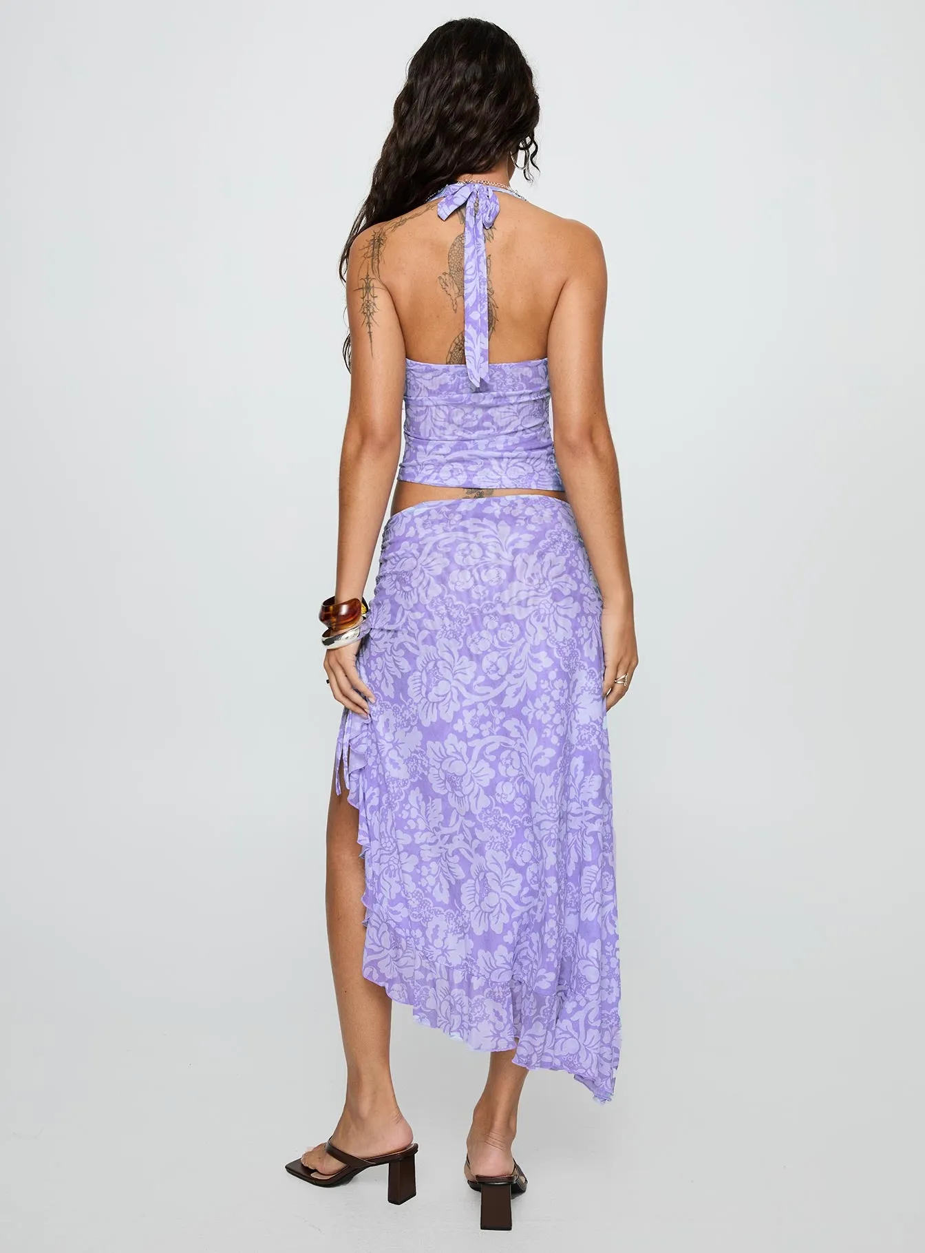 Rains And Pours Mesh Set Purple Floral sold by Princess Polly product image thumbnail 5