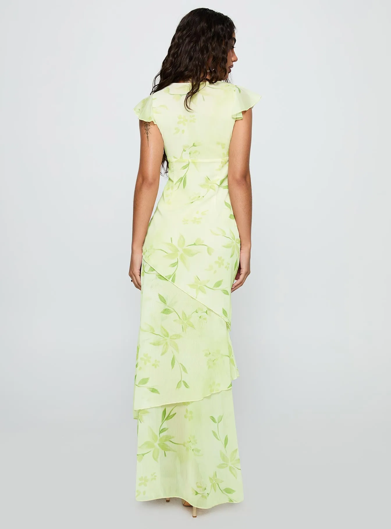 Been Away Frill Maxi Dress Green Multi sold by Princess Polly product image thumbnail 5