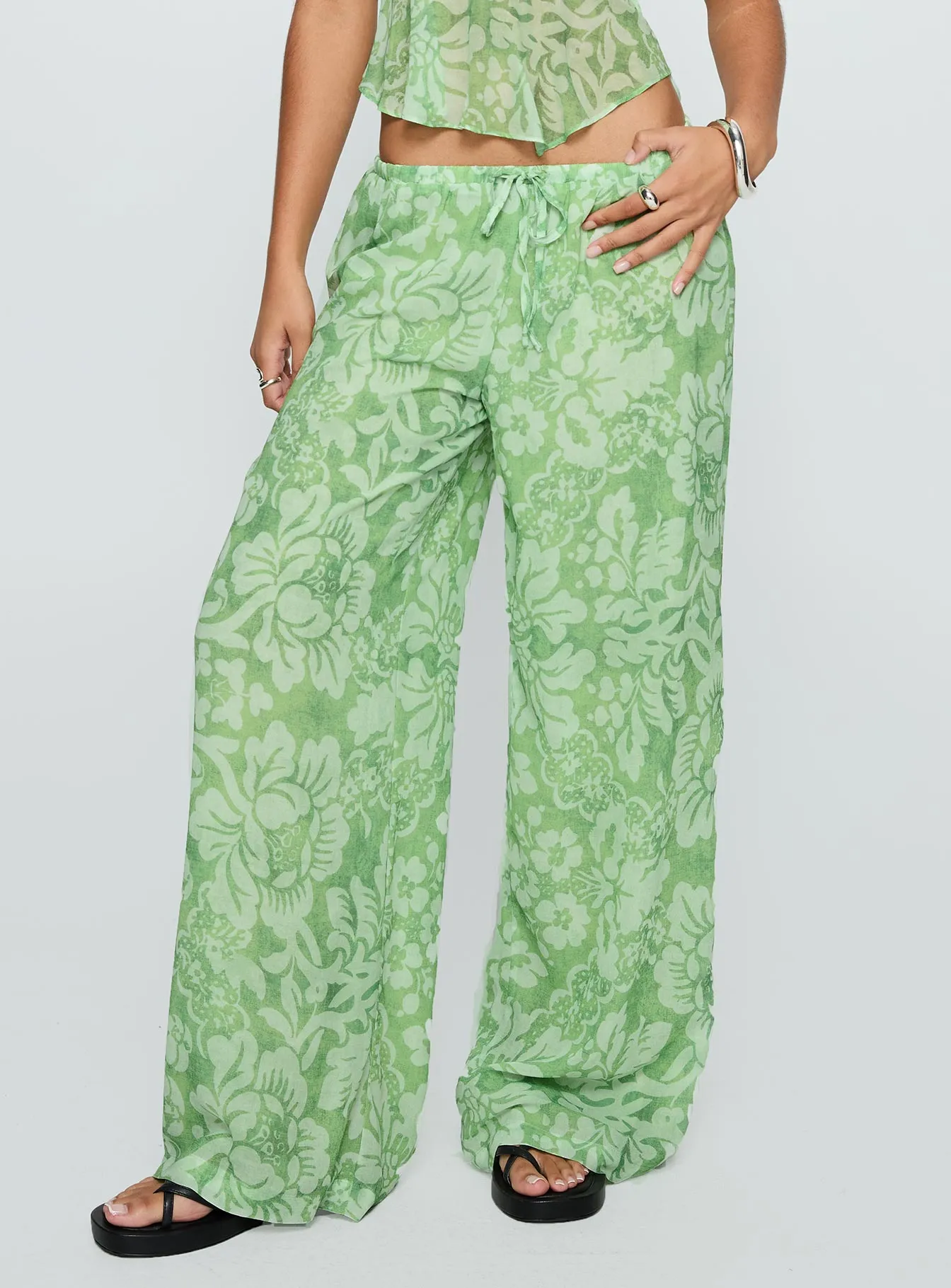 Finesse Pants Green Floral sold by Princess Polly product image thumbnail 2