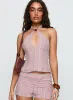 Electric Night Halter Tie Back Top Pink Stripe sold by Princess Polly
