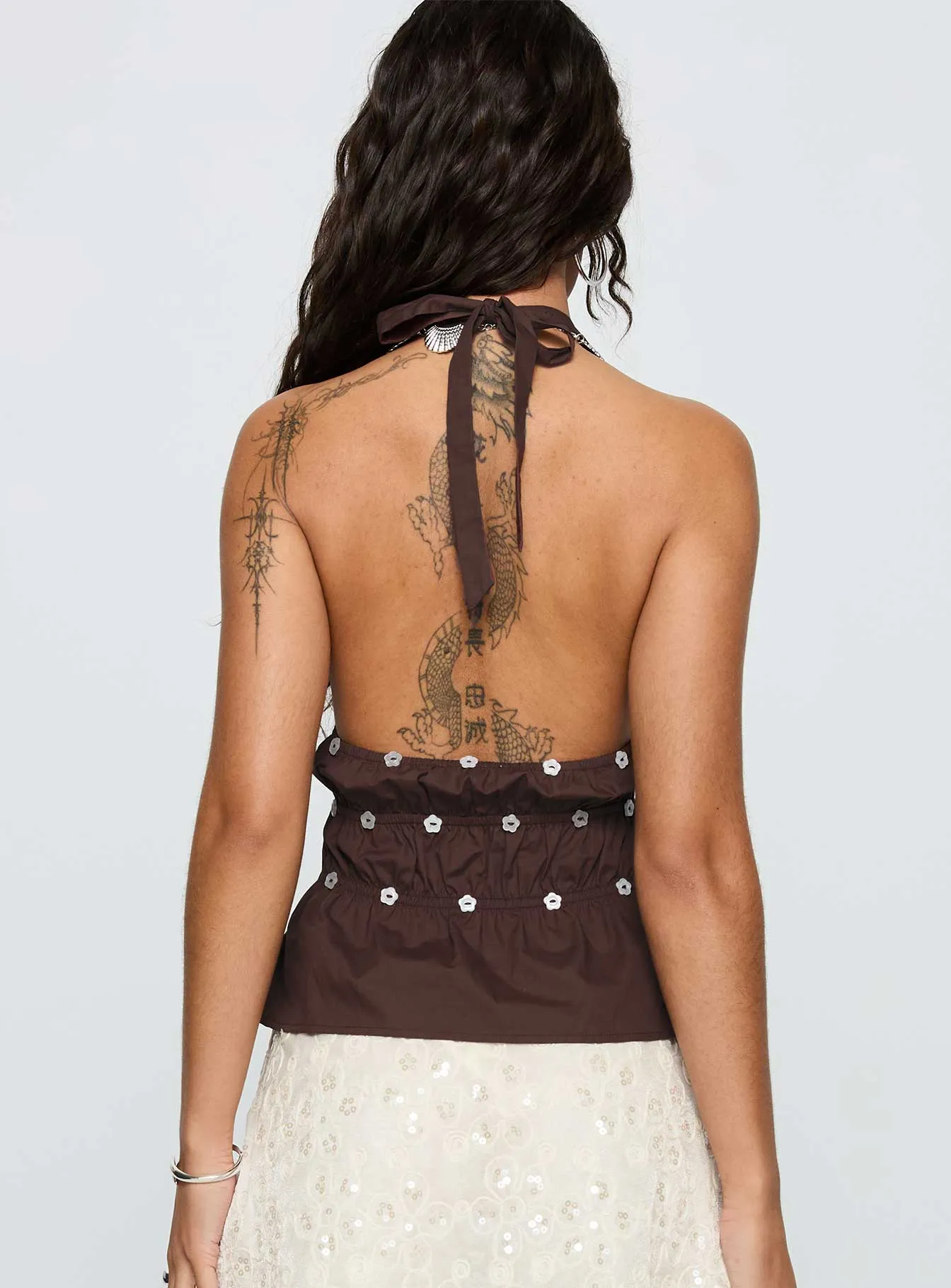 Movies End Halter Top Brown sold by Princess Polly product image thumbnail 5